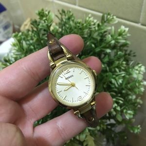 Fossil Georgia Brown Leather Watch ES3264